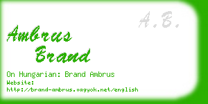 ambrus brand business card